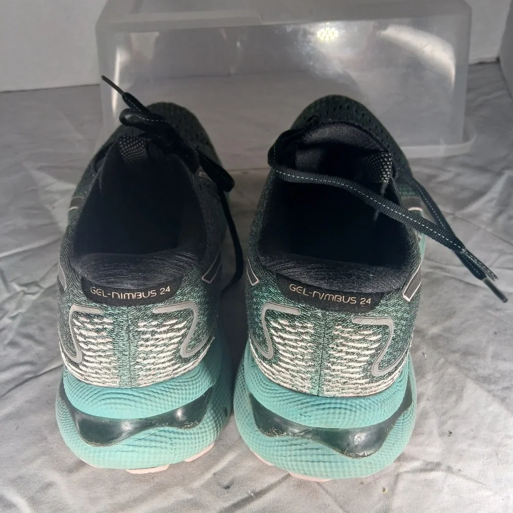 ASICS Gel Nimbus 24 Women's Running Shoes Teal Pink Size‎ US 9 EUR 40.5